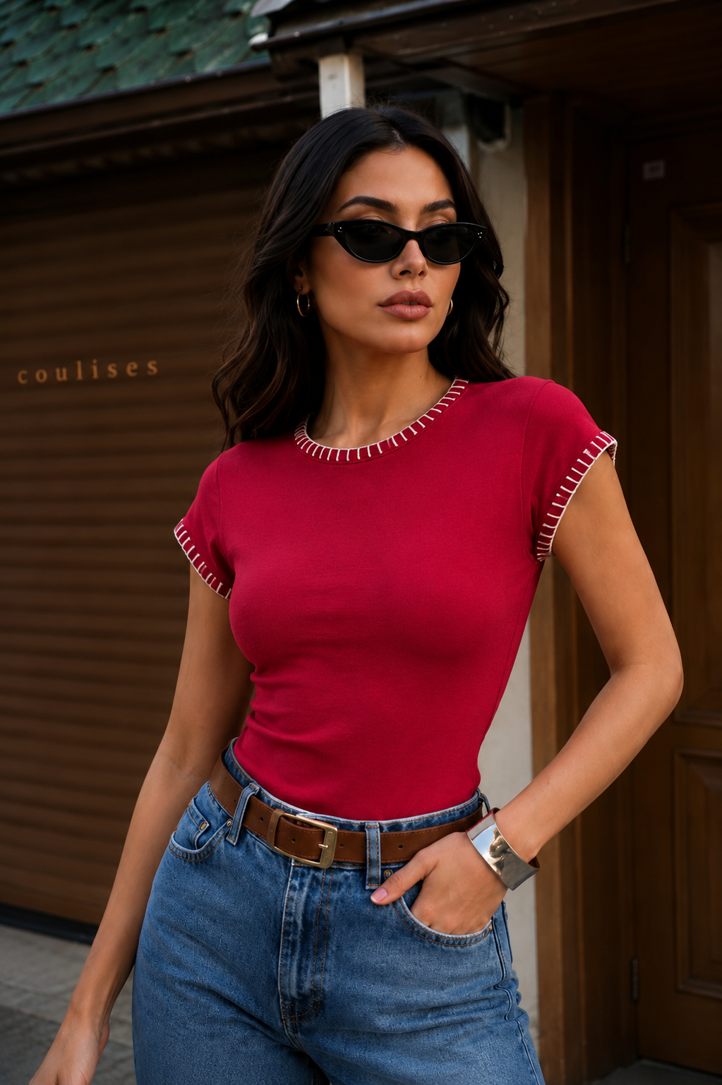 Dikiş Detaylı Basic Tişört